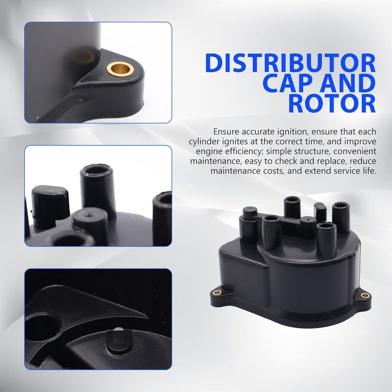 OXCANO 30102-P54-006 30103-P08-003 Ignition Distributor Cap and Rotor Kit Set Compatible with Honda Accord 1998-2002 CR-V 1997-2001 Civic 1992-2000 Civic del Sol 1994-1997, Acura Integra 1992-2001 - Image 4